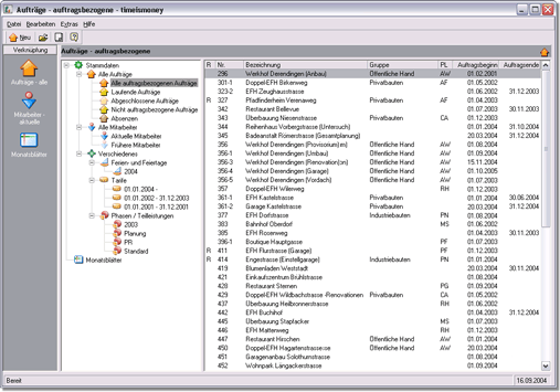 timeismoney Stammdatenerfassung - Klicken Sie auf das Bild für eine Vergrösserung
